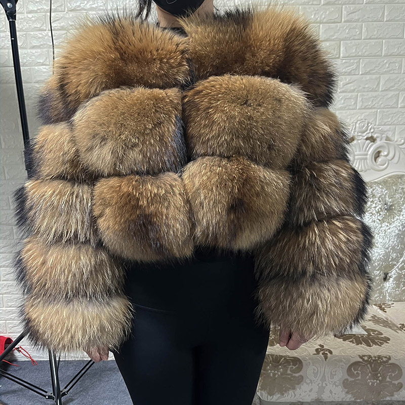 Winter Clothing Women Sale - Plus size topos de pele marrom