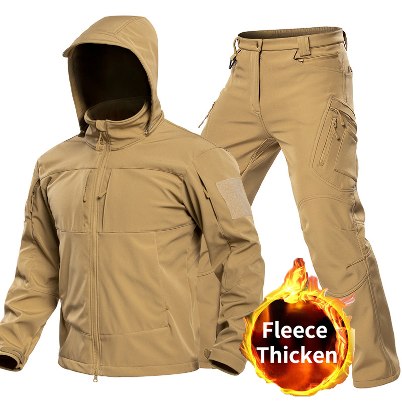 Winter Clothing Items - Conjunto Tático Softshell para Homens com
