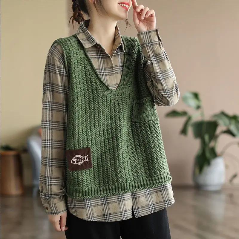 Winter Clothing Offer - Colete Feminino de Tricô Curto Liso,