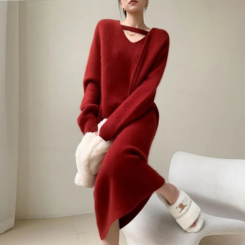 Winter Clothing Dress Up - Vestido suéter para mulheres 2024 novo