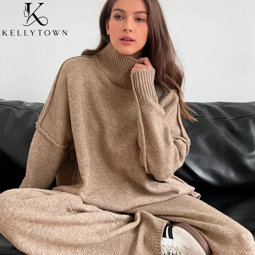 Winter Clothing Women Sale - Conjunto de Calças de Tricô Outono
