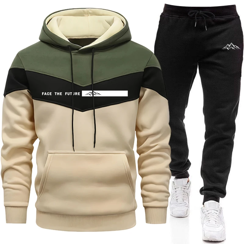 Winter Clothing - Conjunto de Moletom Masculino Casual com
