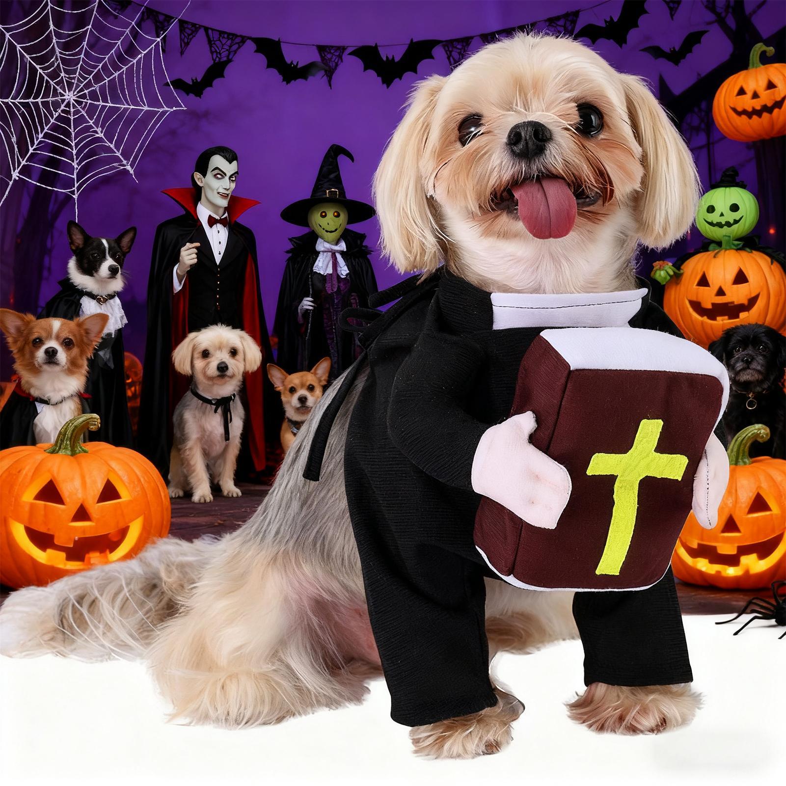 Winter Clothing Dress Up - Cão cosplay traje engraçado sacerdote do