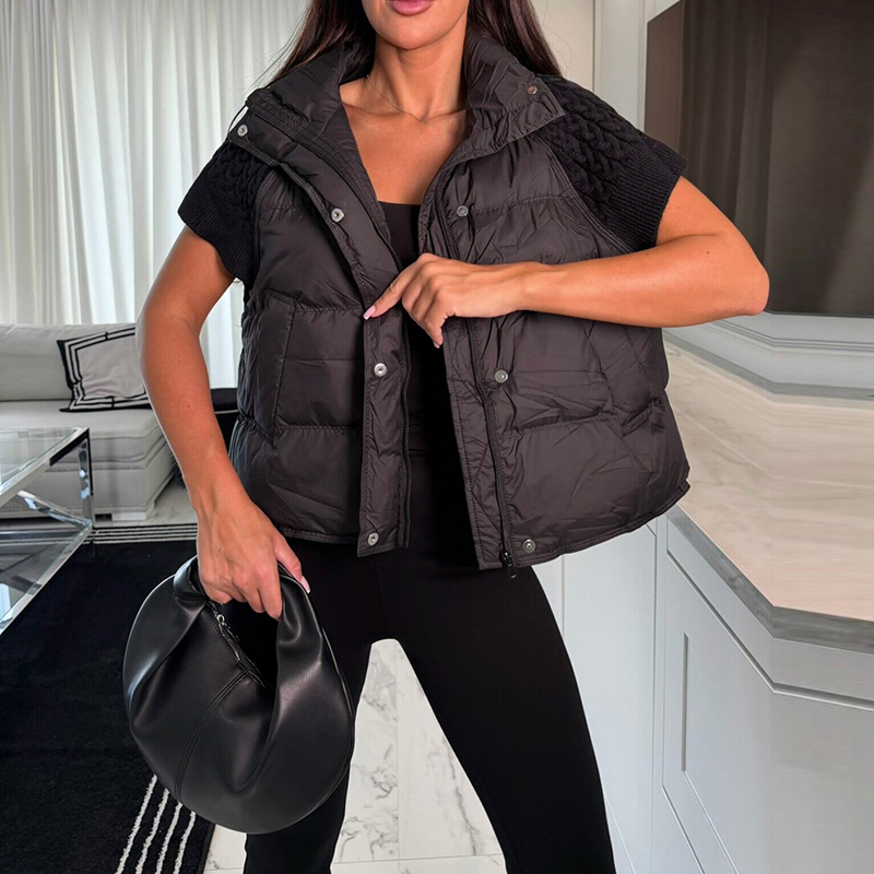 Colete Feminino Elegante Curto - Padded Vest Gilet avaliação e preço
