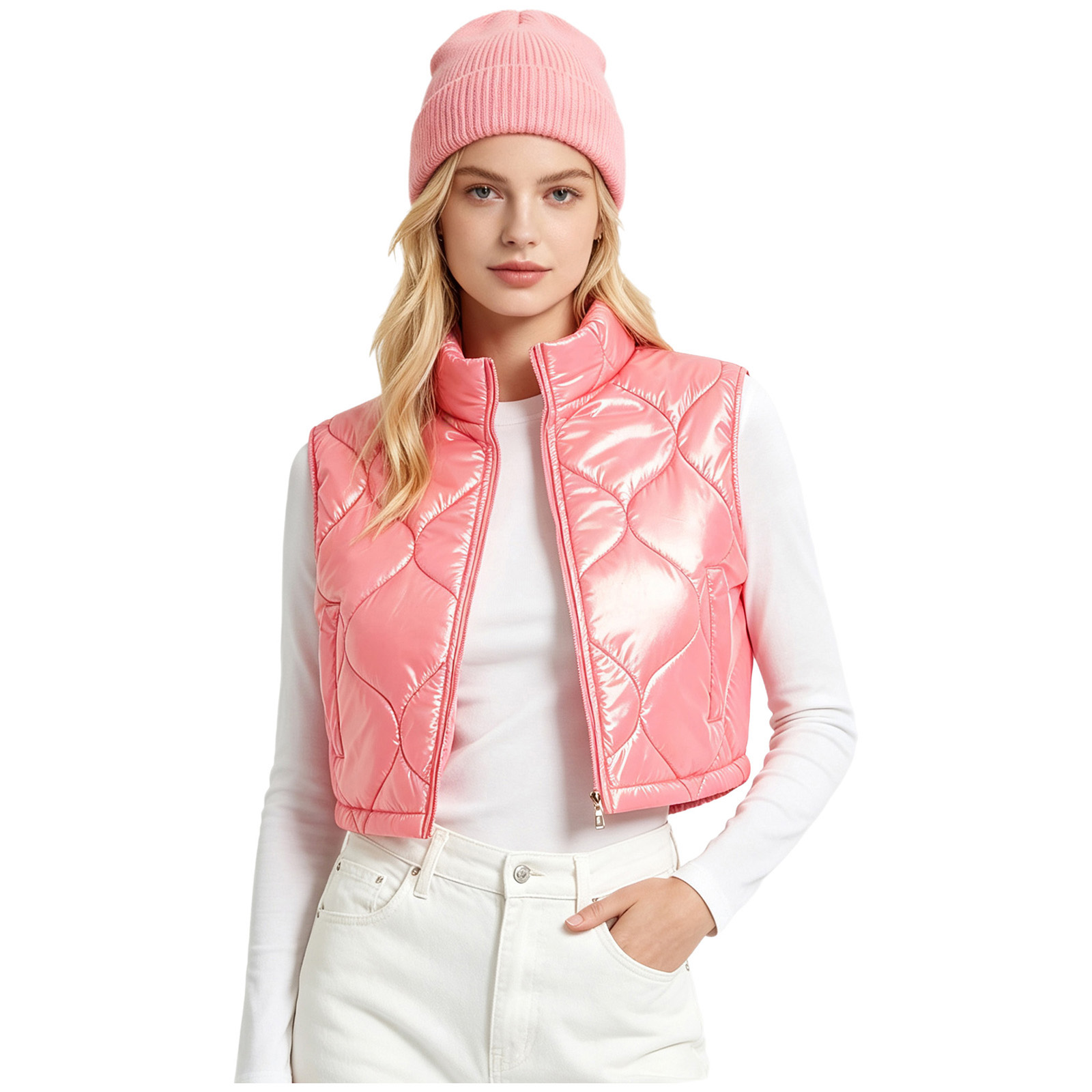 Colete Feminino Curto Acolchoa - Padded Vest Gilet avaliação e preço