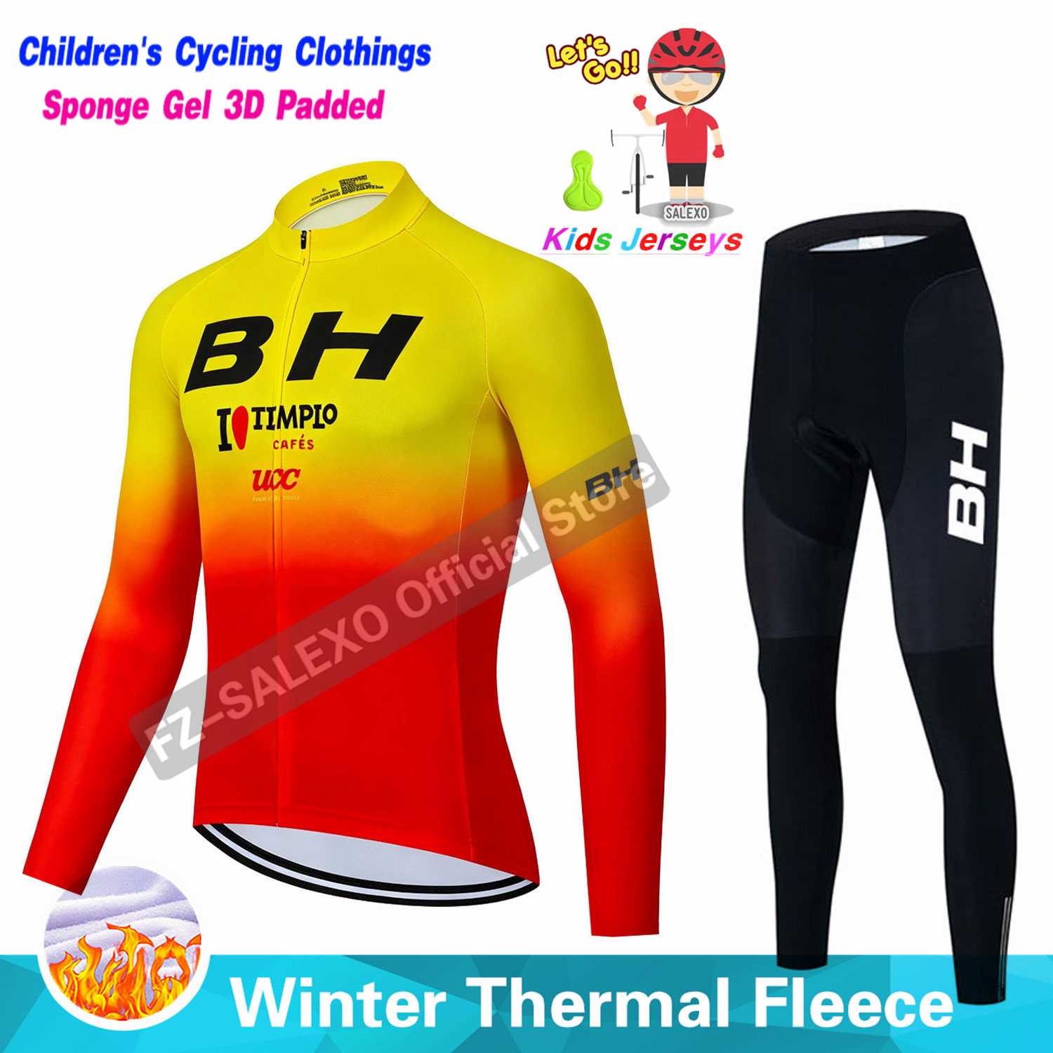 Conjunto de Jersey de Ciclismo - Winter Clothing Kids Sale avaliação e preço