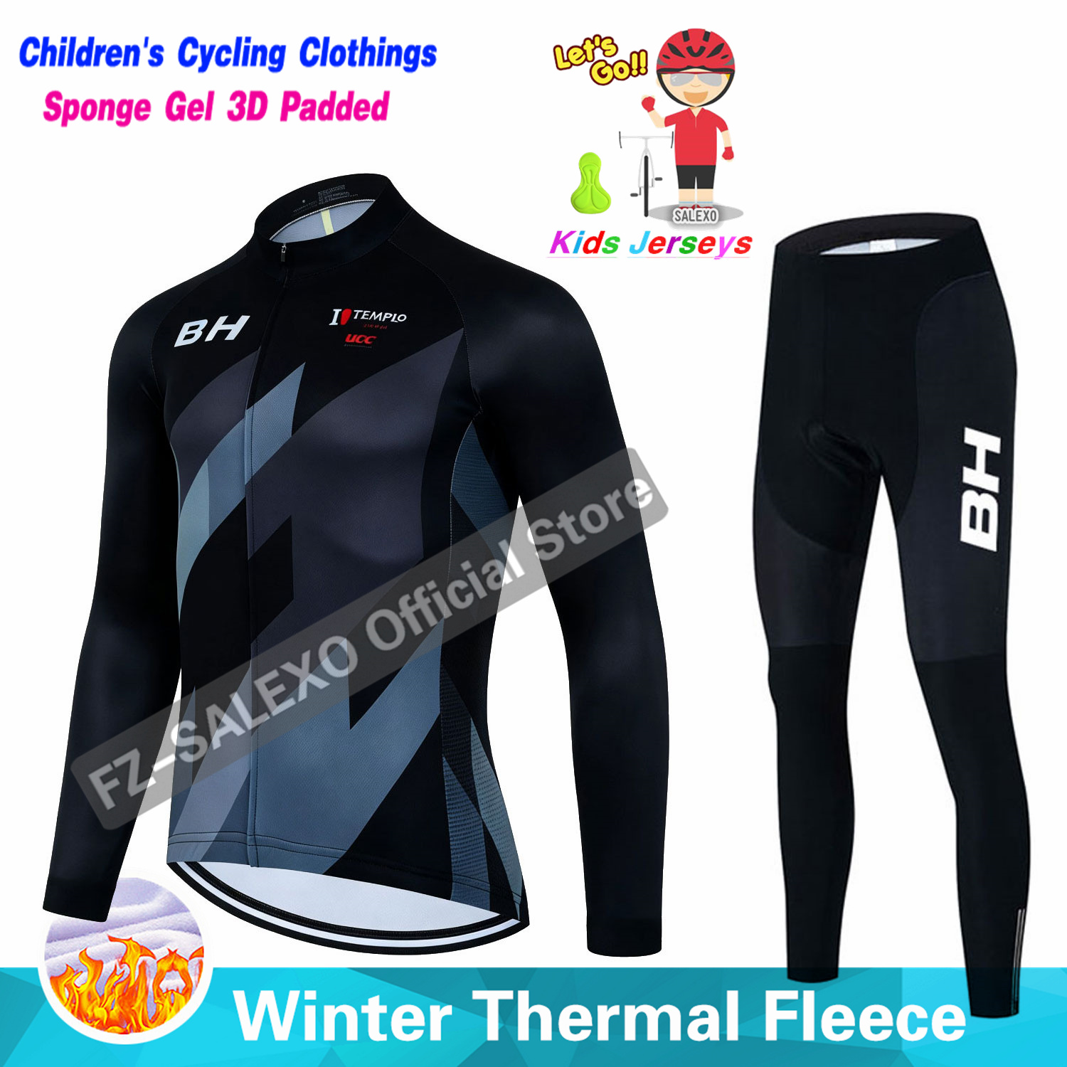 Conjunto de Jersey de Ciclismo - Winter Clothing Kids Sale avaliação e preço