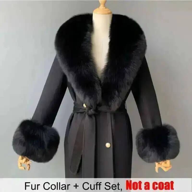 Gola de pele real e punhos con - Winter Clothing Women Sale avaliação e preço