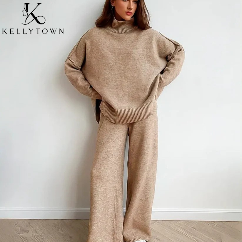 Conjunto de Calças de Tricô Ou - Winter Clothing Women Sale avaliação e preço