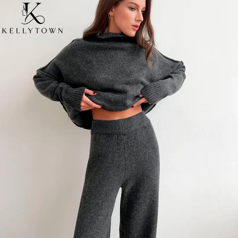 Conjunto de Calças de Tricô Ou - Winter Clothing Women Sale avaliação e preço