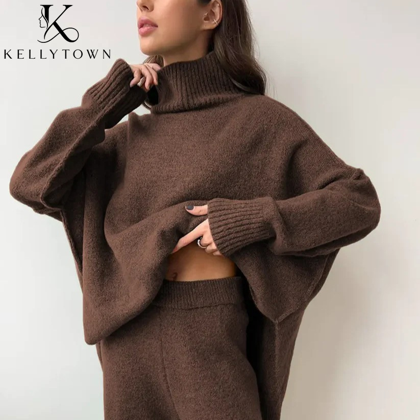 Conjunto de Calças de Tricô Ou - Winter Clothing Women Sale avaliação e preço