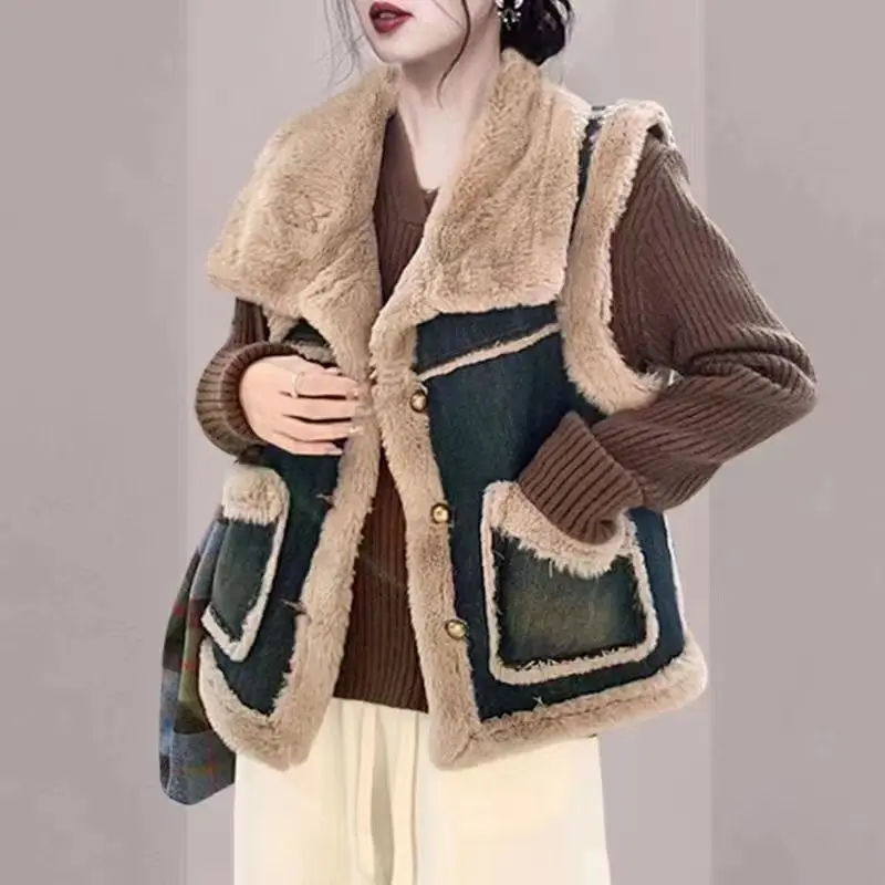 Senhora vison veludo giletes l - Padded Vest Gilet avaliação e preço